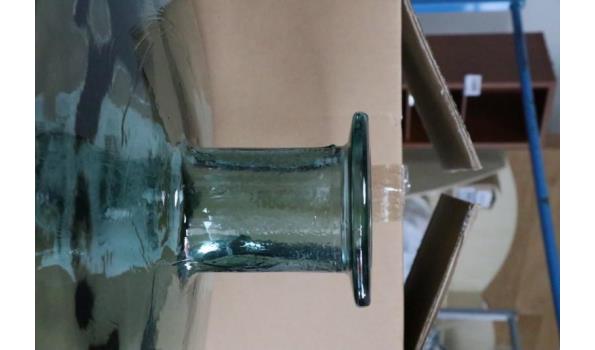 decoratieve glazen bokaal, groen, diam plm 36cm, h plm 45cm